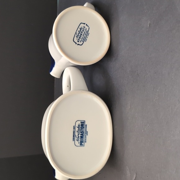 VGT, Japan,Noritake Primastone Set Of 2 Creamer/Gravy Boat, Cobalt Blue/White. - Picture 6 of 9